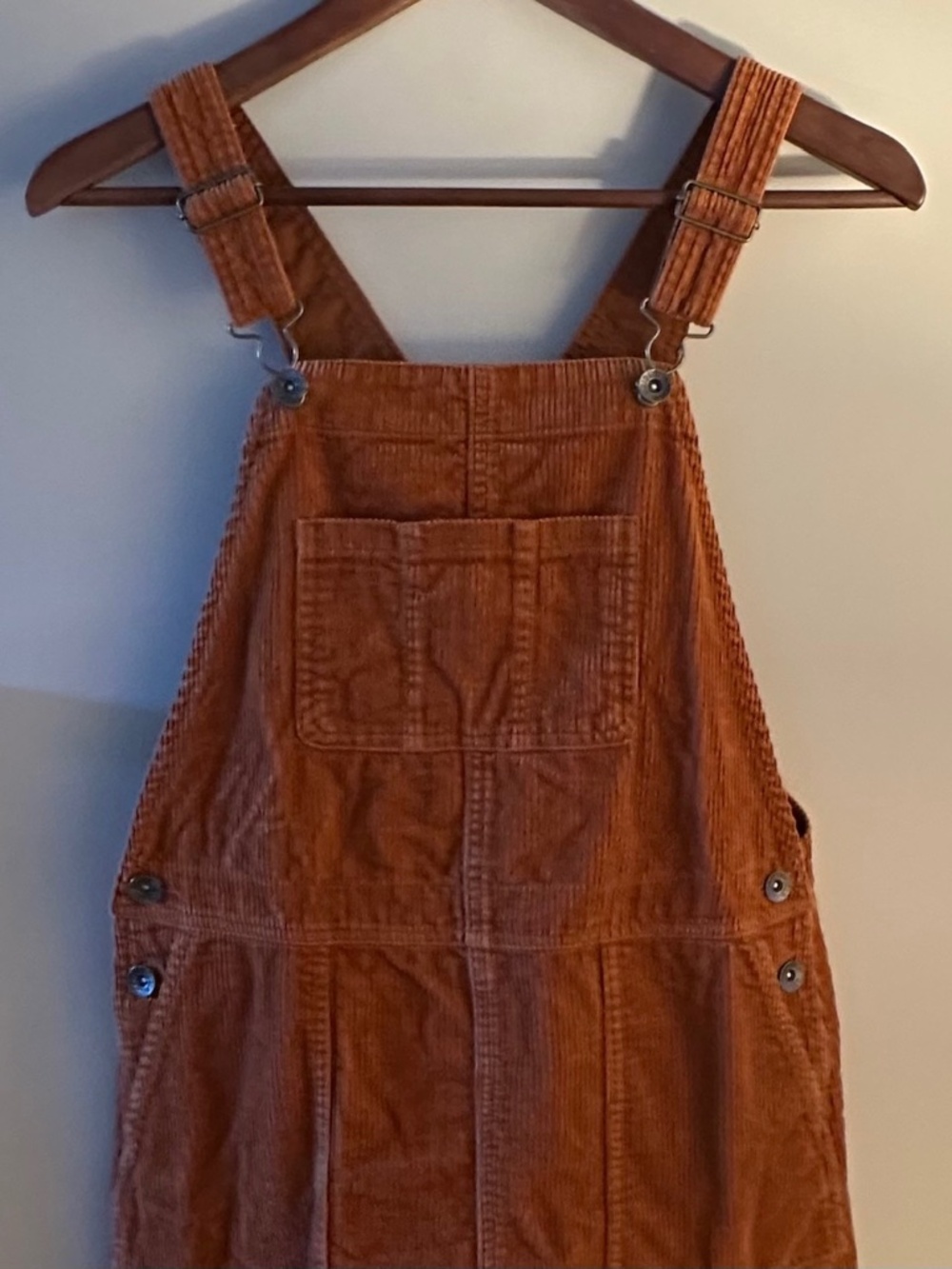 GIRLS 11-12 Corduroy Jumper Skirt in Burnt Orange